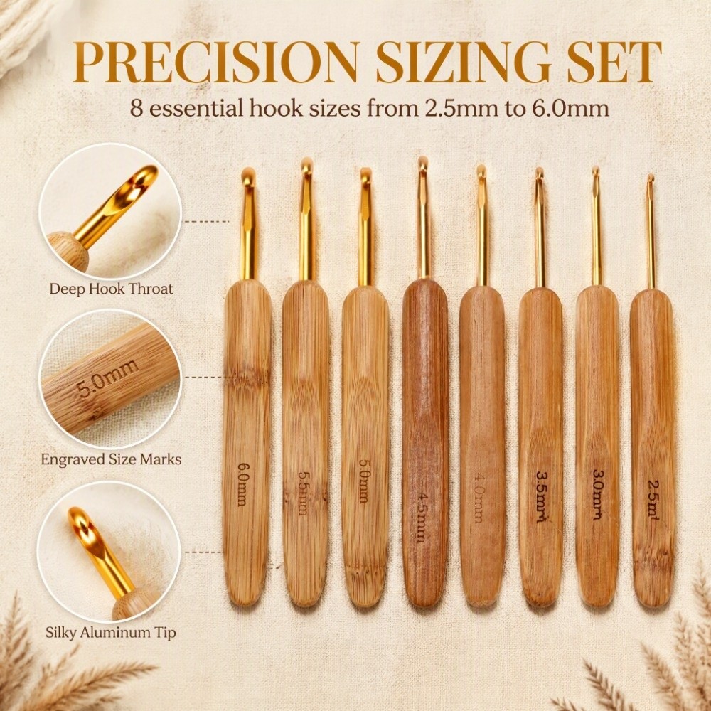 Ensemble de 8 crochets de tric - Wooden Crochet Hooks Ergonomic Handle avis et prix